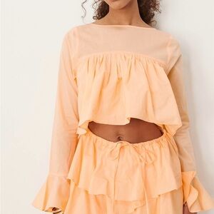 Peach Ruffle Romper ASOS SIZE 10